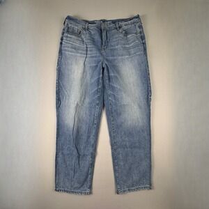 Torrid Womens‎ 18 T Perfect Wide Leg Stretch Rigid Denim Jeans Distressed Hem